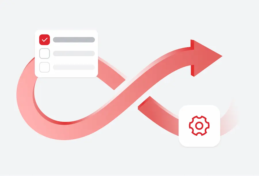 Ilustração de ciclo de retrabalho